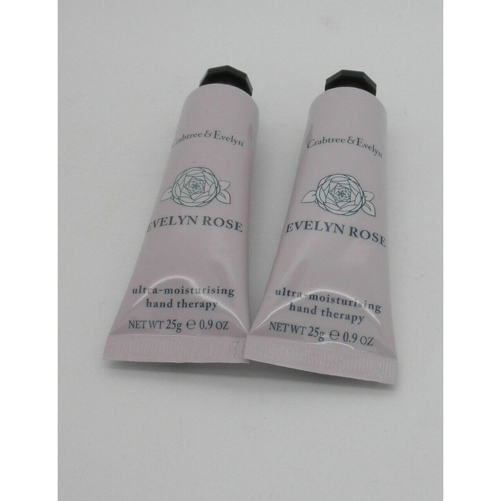 Crabtree & Evelyn EVELYN ROSE Purse Size Hand Therapy 0.9 oz ea - LOT of 2